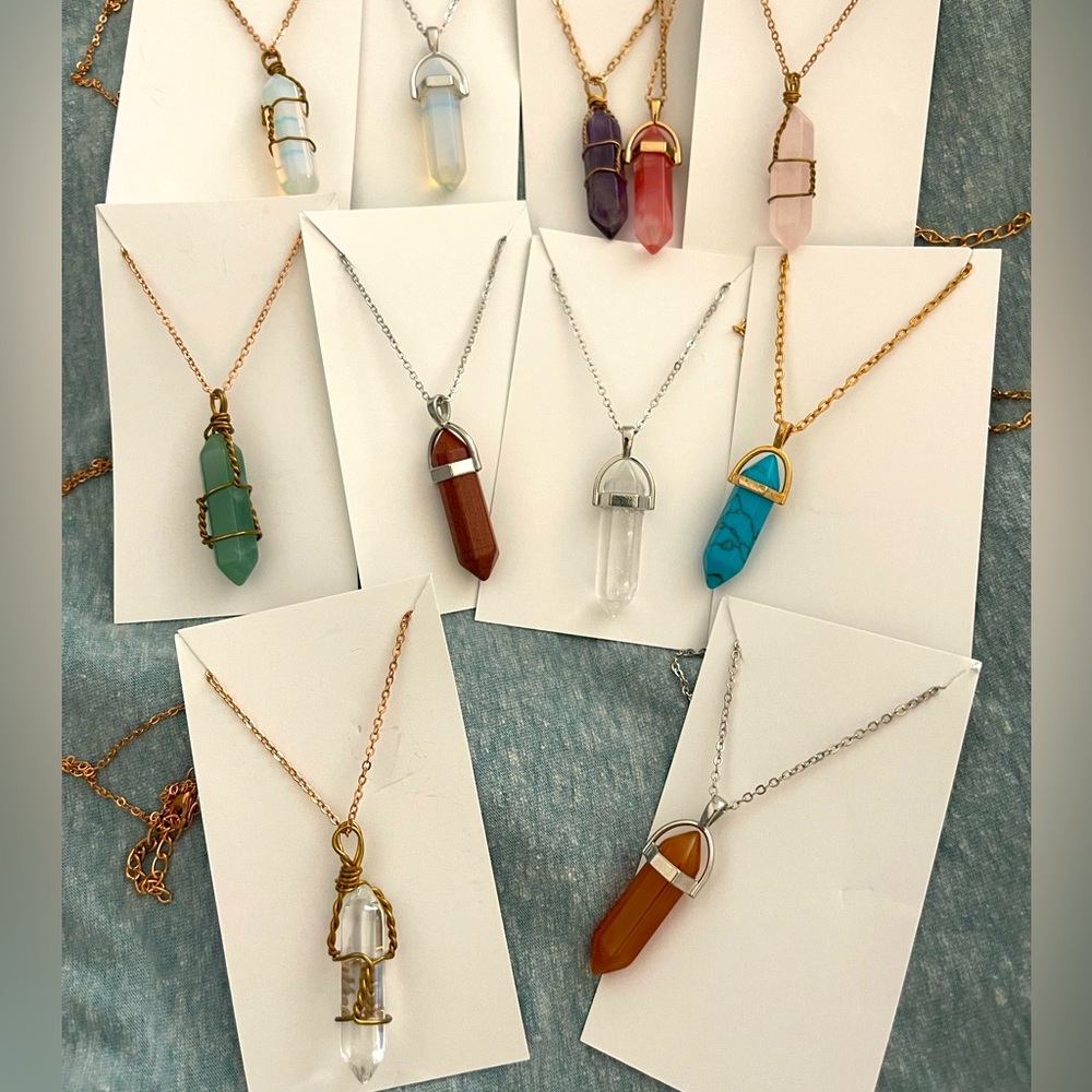 Crystal Natural Stone Necklace Bundle